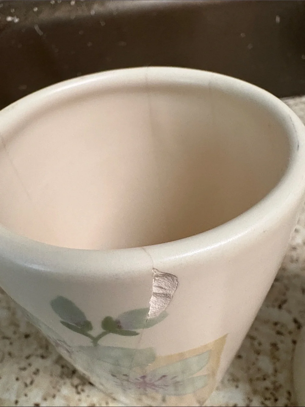 Floral Ceramic Toothbrush Holder and Tumbler Set - Purple Floral